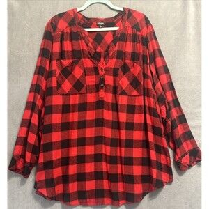 Torrid Red and Black Checkered Tunic